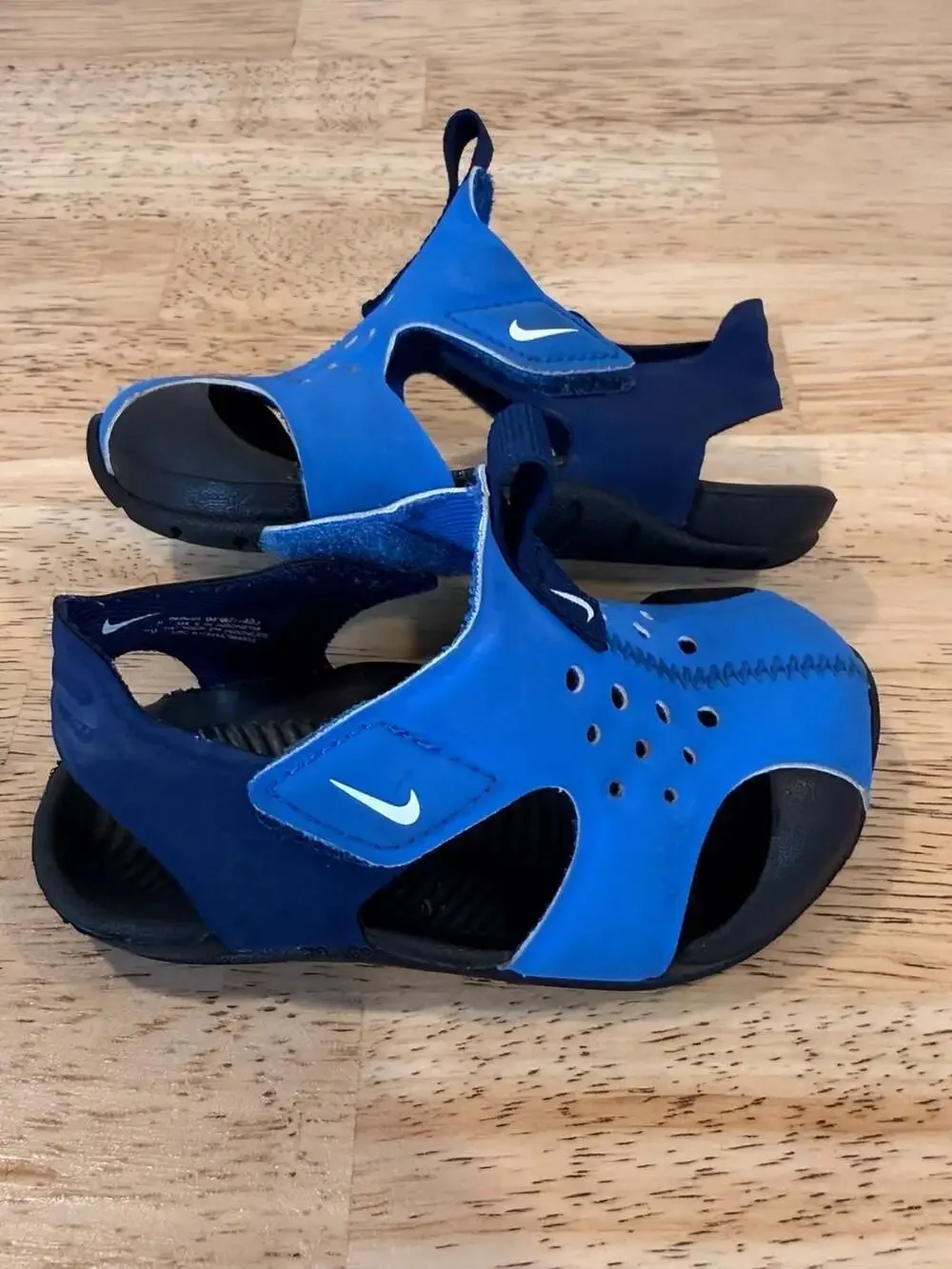 Nike Sunray Protect 2 Kids' Sandals, Signal Blue/Blue Void/Black/White